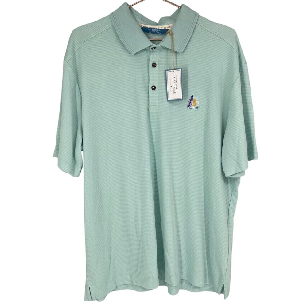 Boca Islandwear Polo XXL Modal Blend Surfboard Drink Embroidery Golf Cruise